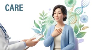 여성 건강 관리와 정기 검진의 평온함을 상징하는 이미지